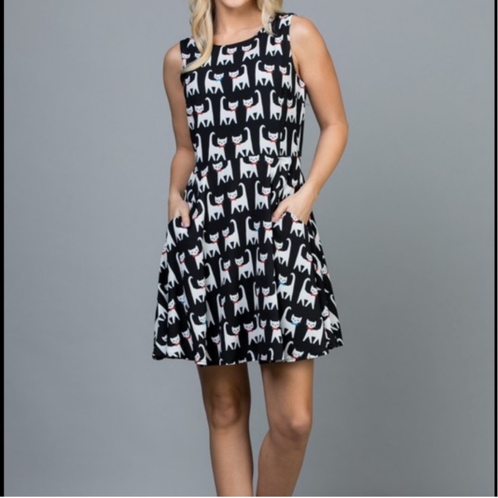 Vintage Style La Soul sleeveless cat print dress Size 2X